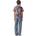 Abstract waves Kids  Cuff Sleeve Scrunch Bottom T-Shirt View2