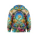 Roses Floral Stained Glass Vibrant Kids  Zipper Hoodie View2
