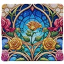 Roses Floral Stained Glass Vibrant Back Support Cushion View4