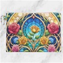 Roses Floral Stained Glass Vibrant Canvas Cosmetic Bag (XXL) View1