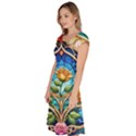 Roses Floral Stained Glass Vibrant Classic Short Sleeve Dress View2