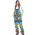 Roses Floral Stained Glass Vibrant Women s Front Zip Ski And Snowboard Bib Pants View2