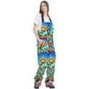 Roses Floral Stained Glass Vibrant Women s Front Zip Ski And Snowboard Bib Pants View3