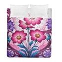 Fantasy Pink Flowers Stained Glass Duvet Cover Double Side (Full/ Double Size) View1