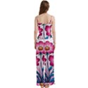 Fantasy Pink Flowers Stained Glass Spaghetti Top Long Pants Satin Pajamas Set View4