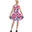 Fantasy Pink Flowers Stained Glass Velvet Skater Dress View2
