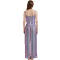 Broken TV Screen Pastel Stripe Spaghetti Top Long Pants Satin Pajamas Set View4