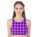Purple Plaid Tartan 3 Tank Bikini Top View1
