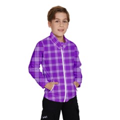 Purple Plaid Tartan 3 Kids  Windbreaker