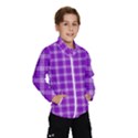 Purple Plaid Tartan 3 Kids  Windbreaker View1