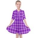 Purple Plaid Tartan 3 Kids  All Frills Chiffon Dress View1