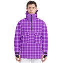 Purple Plaid Tartan 3 Men s Pullover Zip Ski and Snowboard Waterproof Breathable Jacket View1