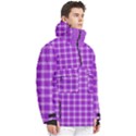 Purple Plaid Tartan 3 Men s Pullover Zip Ski and Snowboard Waterproof Breathable Jacket View3