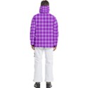 Purple Plaid Tartan 3 Men s Pullover Zip Ski and Snowboard Waterproof Breathable Jacket View4