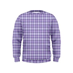 Purple Plaid Tartan 2 Kids  Sweatshirt