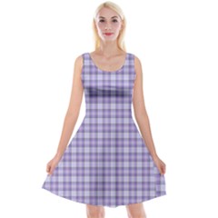 Purple Plaid Tartan 2 Reversible Velvet Sleeveless Dress