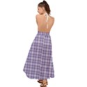 Purple Plaid Tartan 2 Backless Maxi Beach Dress View2