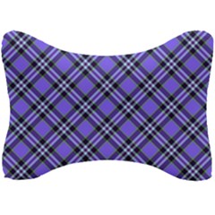Blue Tartan Plaid 1 Diagonal Seat Head Rest Cushion