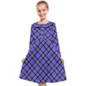 Blue Tartan Plaid 1 Diagonal Kids  Midi Sailor Dress View1