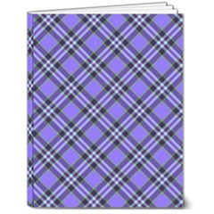 Blue Tartan Plaid 1 Diagonal 7  X 9  Hardcover Notebook