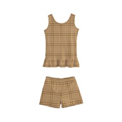 Autumn Fall Plaid Tartan 1 Kids  Boyleg Swimsuit