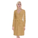 Autumn Fall Plaid Tartan 1 Long Sleeve Velvet Front Wrap Dress View1