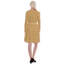 Autumn Fall Plaid Tartan 1 Long Sleeve Velvet Front Wrap Dress View2