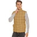 Autumn Fall Plaid Tartan 1 Men s High Neck Button Up Puffer Vest View2