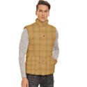 Autumn Fall Plaid Tartan 1 Men s High Neck Button Up Puffer Vest View3