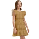 Autumn Fall Plaid Tartan 1 Kids  Winged Sleeve Dress View3