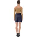 Autumn Fall Plaid Tartan 1 Long Sleeve Off Shoulder Crop Top View2