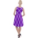 Purple Plaid Tartan 3 Diagonal (2) Knee Length Skater Dress View2