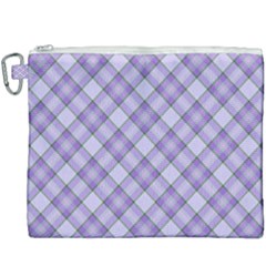 Purple Plaid Tartan 2 Diagonal Canvas Cosmetic Bag (xxxl)