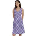 Purple Plaid Tartan 2 Diagonal Classic Skater Dress View1