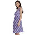 Purple Plaid Tartan 2 Diagonal Classic Skater Dress View2