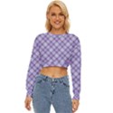 Purple Plaid Tartan 2 Diagonal Lightweight Long Sleeve Sweatshirt View1