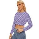 Purple Plaid Tartan 2 Diagonal Lightweight Long Sleeve Sweatshirt View2