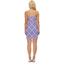 Purple Plaid Tartan 2 Diagonal Wrap Tie Front Dress View4
