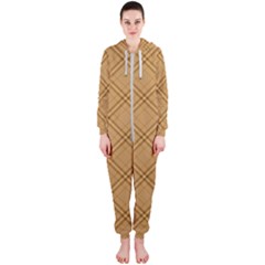 Autumn Fall Plaid Tartan 1 Diagonal Hooded Jumpsuit (ladies)