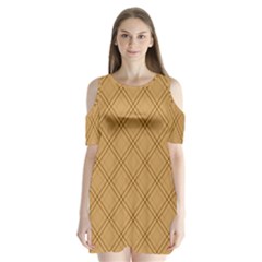 Autumn Fall Plaid Tartan 1 Diagonal Shoulder Cutout Velvet One Piece