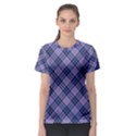 Purple Plaid Tartan 1 Diagonal Women s Sport Mesh T-Shirt View1