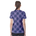 Purple Plaid Tartan 1 Diagonal Women s Sport Mesh T-Shirt View2