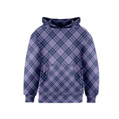 Purple Plaid Tartan 1 Diagonal Kids  Pullover Hoodie