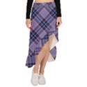 Purple Plaid Tartan 1 Diagonal Asymmetrical Ruffle Hem Skirt  View1