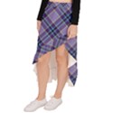 Purple Plaid Tartan 1 Diagonal Asymmetrical Ruffle Hem Skirt  View2
