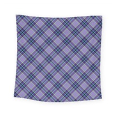 Purple Plaid Tartan 1 Diagonal Square Tapestry (small)