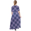 Purple Plaid Tartan 1 Diagonal Waist Tie Boho Maxi Dress View2