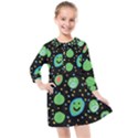 Doodle Dot Drawing Kids  Quarter Sleeve Shirt Dress View1