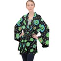 Doodle Dot Drawing Long Sleeve Velvet Kimono  View1