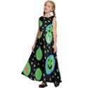 Doodle Dot Drawing Kids  Satin Sleeveless Maxi Dress View2